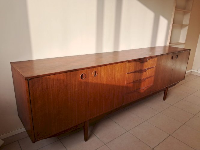 Grande enfilade scandinave en teck – 2,50 m – années 60 – vintage