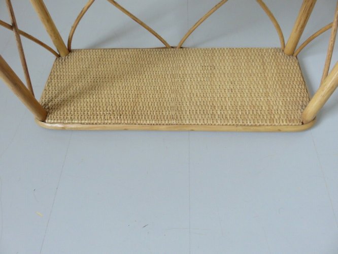 GRANDE ETAGERE A POSER EN ROTIN BAMBOU ANNEES 60 70 VINTAGE