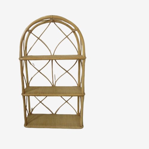 GRANDE ETAGERE A POSER EN ROTIN BAMBOU ANNEES 60 70 VINTAGE