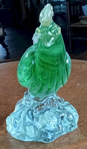 Grande Figurine Ancienne Verre  Oiseau Faisan Barovier Frères Objet De Vitrine