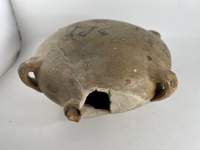 Grande gourde de pèlerin en terre cuite – 29 cm – 6 anses – travail ancien