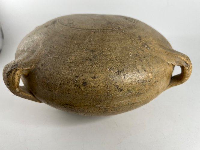 Grande gourde de pèlerin en terre cuite – 29 cm – 6 anses – travail ancien