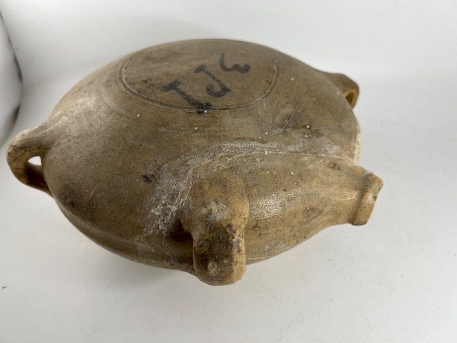 Grande gourde de pèlerin en terre cuite – 29 cm – 6 anses – travail ancien