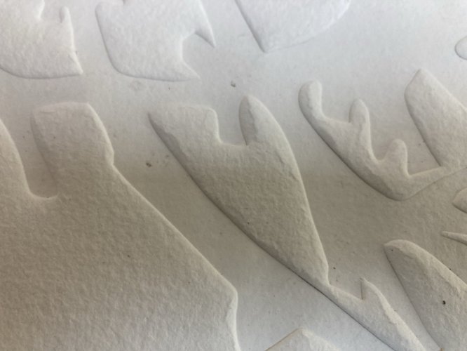 Grande Gravure Gaufrage Etienne Hadju Paysage Papier Fort Signé Art 1970