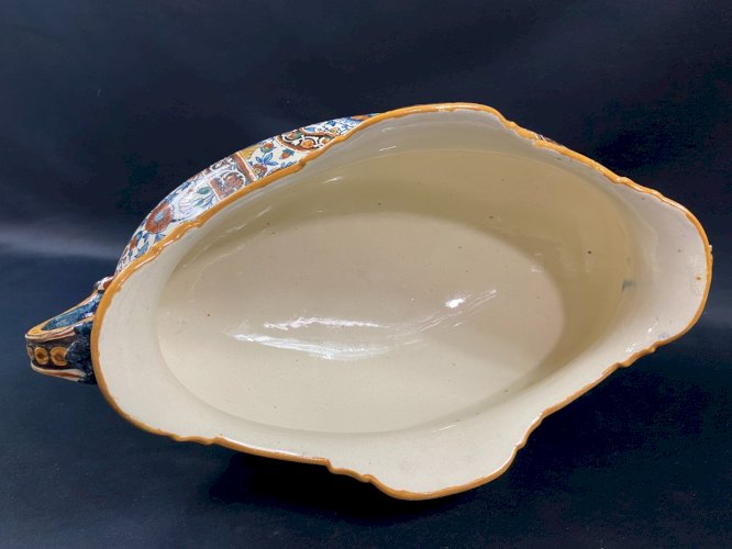 Grande jardinière oblongue en faïence de Gien décor persan époque 1880-1890