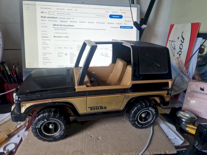 Grande Jeep TONKA 45 Cm Tout Métal et plastique -FFF