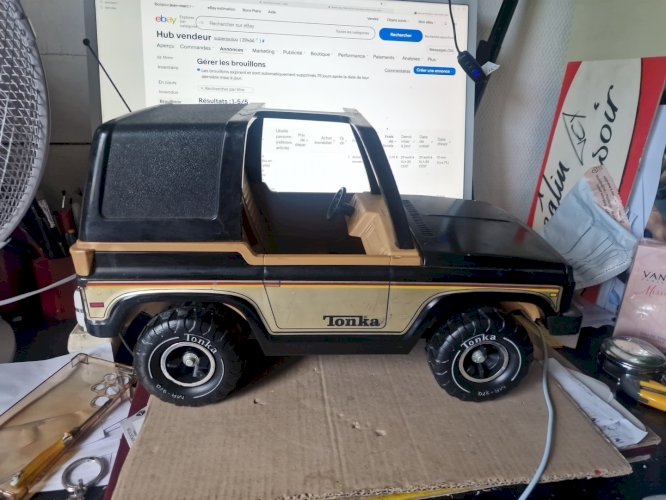 Grande Jeep TONKA 45 Cm Tout Métal et plastique -FFF