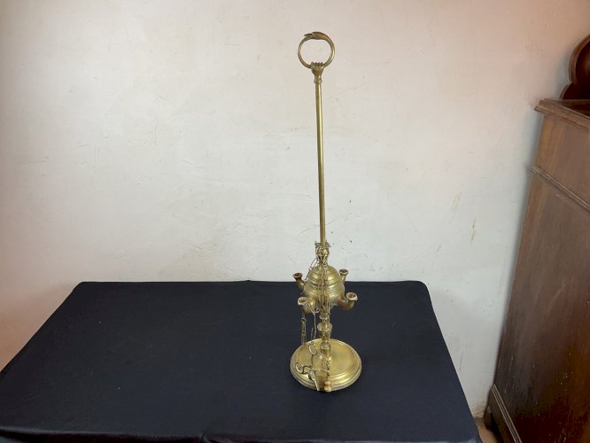 Grande lampe à huile florentine orientale XIXe laiton .