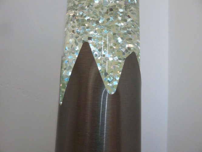 GRANDE LAMPE A PAILLETTES METAL BROSSE LUMIERE COULEUR BLEUE ANNEES 70 VINTAGE
