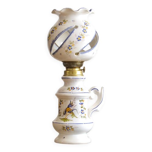 Grande lampe artisanale en faïence du Moustiers