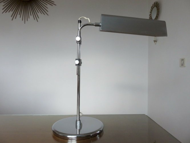 GRANDE LAMPE LISEUSE CHROMEE EDITION DISDEROT ANNEES 70 VINTAGE
