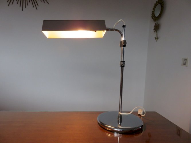 GRANDE LAMPE LISEUSE CHROMEE EDITION DISDEROT ANNEES 70 VINTAGE