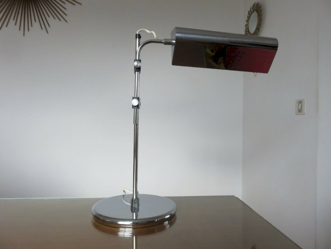 GRANDE LAMPE LISEUSE CHROMEE EDITION DISDEROT ANNEES 70 VINTAGE