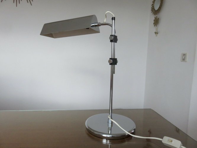 GRANDE LAMPE LISEUSE CHROMEE EDITION DISDEROT ANNEES 70 VINTAGE