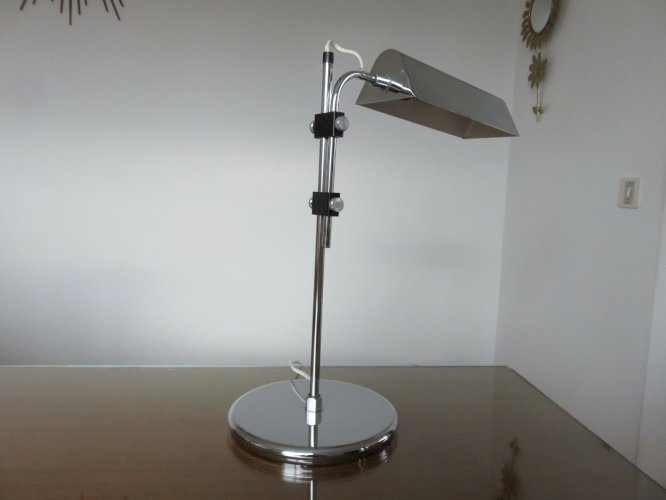 GRANDE LAMPE LISEUSE CHROMEE EDITION DISDEROT ANNEES 70 VINTAGE