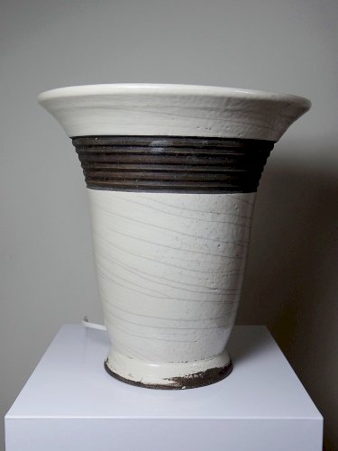 Grande lampe moderne Raku beige et brun Keramos Sèvres - René Hénon [...]