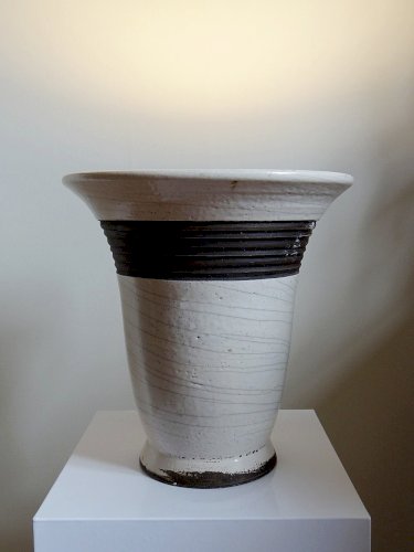 Grande lampe moderne Raku beige et brun Keramos Sèvres - René Hénon [...]