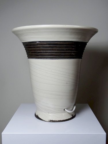 Grande lampe moderne Raku beige et brun Keramos Sèvres - René Hénon [...]
