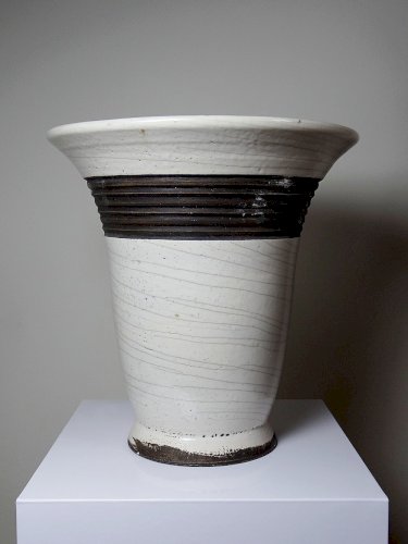 Grande lampe moderne Raku beige et brun Keramos Sèvres - René Hénon [...]