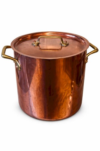 Grande marmite / faitout en cuivre – Intérieur étamé – Format professionnel