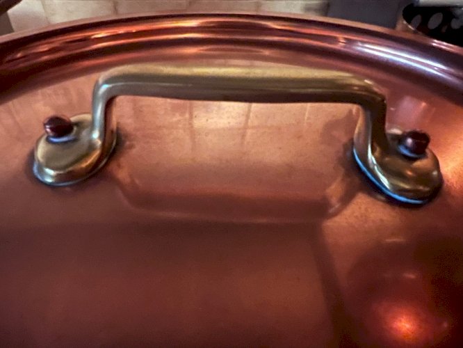 Grande marmite / faitout en cuivre – Intérieur étamé – Format professionnel