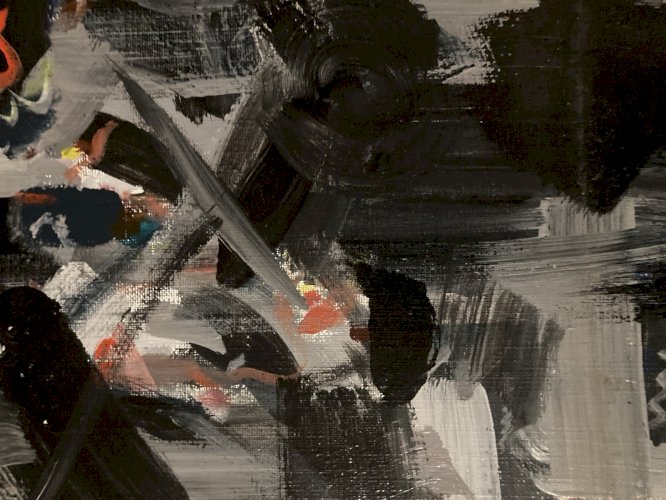 Grande Peinture 1980 Huile Sur Toile Abstrait  Hst Abstraction A Identifier Art