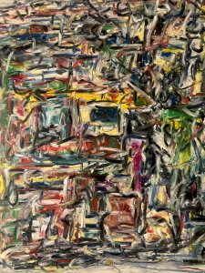 Grande Peinture Gouache Papier Abstrait Abstraction Lyrique 1980 Art Dessin XXe