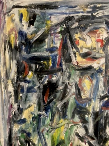 Grande Peinture Gouache Papier Abstrait Abstraction Lyrique 1980 Art Dessin XXe