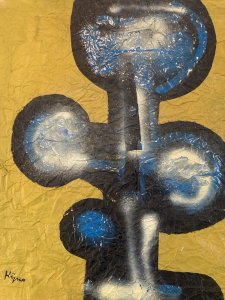 Large Painting on Paper Ladislas Kijno 1921 2012 Acrylic Spray Abstract