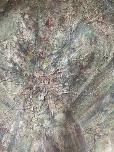 Grande Peinture Sur Zinc Metal Plaque Hsp Circa 1950 Portrait Femme Art Ancien