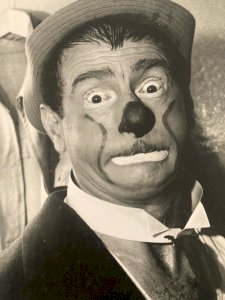 Grande Photo Argentique Pidoux Clown Cirque Zavata Photographie 1960 Ancien Art