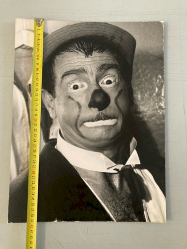 Grande Photo Argentique Pidoux Clown Cirque Zavata Photographie 1960 Ancien Art