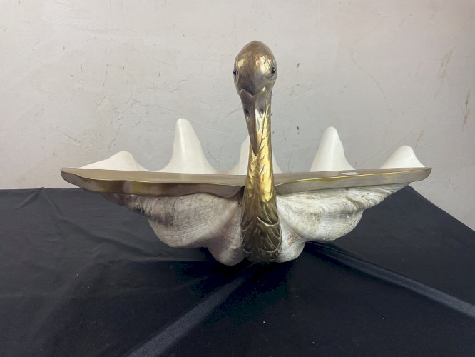 Grande Sculpture animalière -cygne -bénitier de Gabriella Binazzi