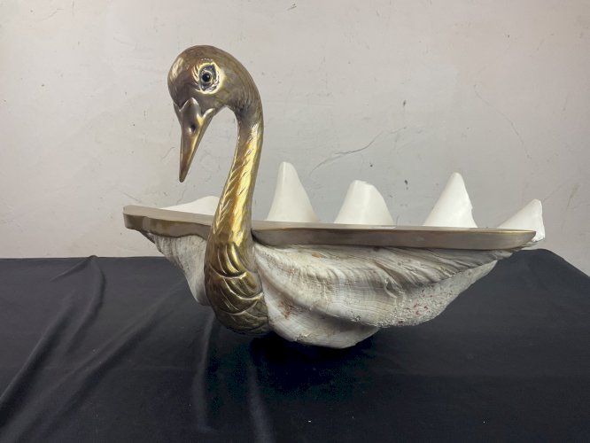 Grande Sculpture animalière -cygne -bénitier de Gabriella Binazzi