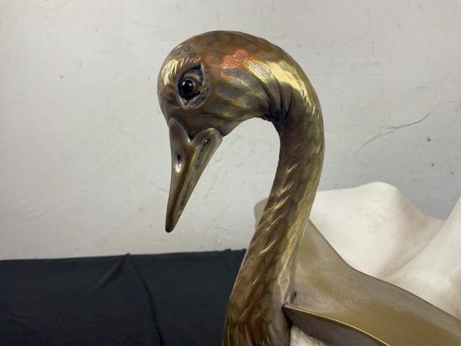 Grande Sculpture animalière -cygne -bénitier de Gabriella Binazzi