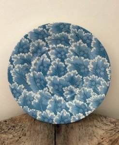 Grande soucoupe rétro vintage en porcelaine d Auteuil création Jacques Lobjoy