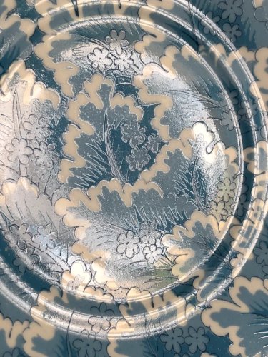 Grande soucoupe rétro vintage en porcelaine d Auteuil création Jacques Lobjoy