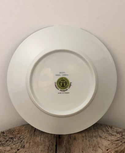 Grande soucoupe rétro vintage en porcelaine d Auteuil création Jacques Lobjoy