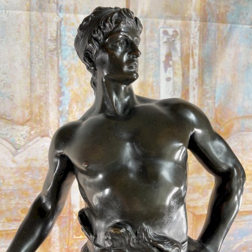 Grande Statue d’Art Ancienne en Bronze Signée MAURICE CONSTANT 60 Cm Le FORGERON