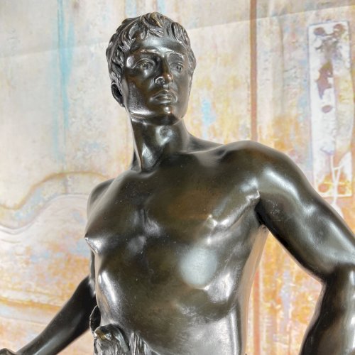 Grande Statue d’Art Ancienne en Bronze Signée MAURICE CONSTANT 60 Cm Le FORGERON