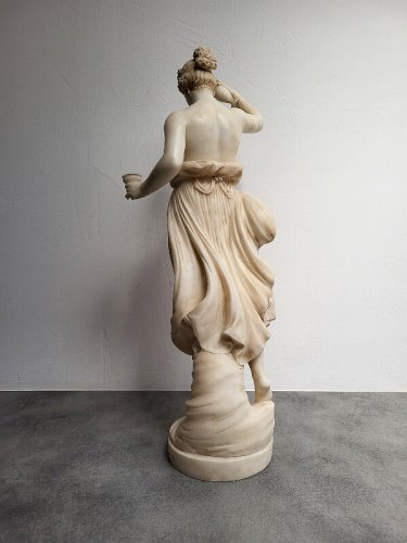 GRANDE STATUE EN ALBATRE HEBE D'APRES ANTONIO CANOVA