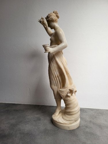 GRANDE STATUE EN ALBATRE HEBE D'APRES ANTONIO CANOVA