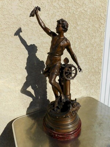 GRANDE STATUE EN REGULE "LE COMMERCE" PAR LEVY