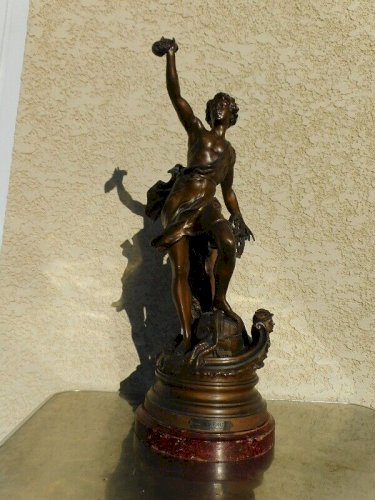 GRANDE STATUE EN REGULE "LE COMMERCE" PAR LEVY