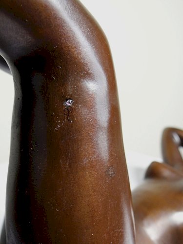 Grande statuette femme nue, Vénus en bronze de charme vintage