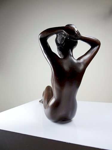 Grande statuette femme nue, Vénus en bronze de charme vintage