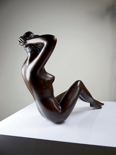 Grande statuette femme nue, Vénus en bronze de charme vintage
