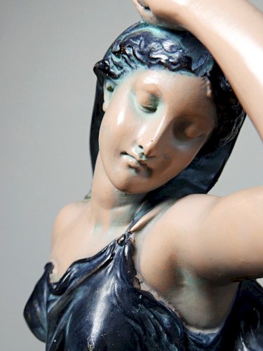 Grande statuette platre ou composite vintage/ancienne façon bronze art nouveau