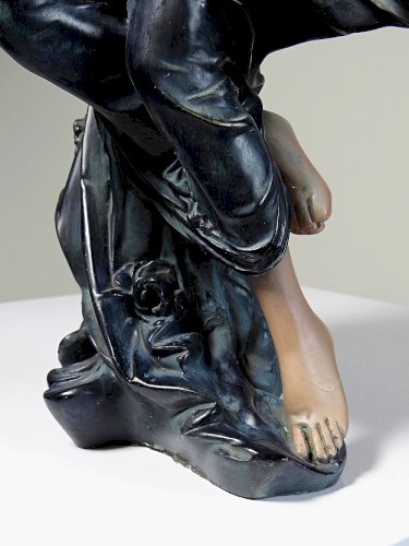 Grande statuette platre ou composite vintage/ancienne façon bronze art nouveau