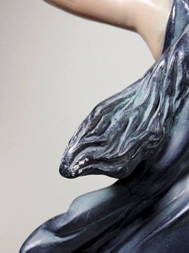 Grande statuette platre ou composite vintage/ancienne façon bronze art nouveau